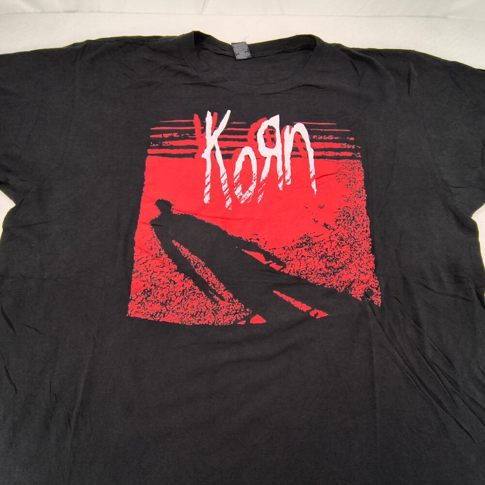 Korn Band Graphic Short Sleeve Crew Neck T Shirt Mens Size 2XL Black Red